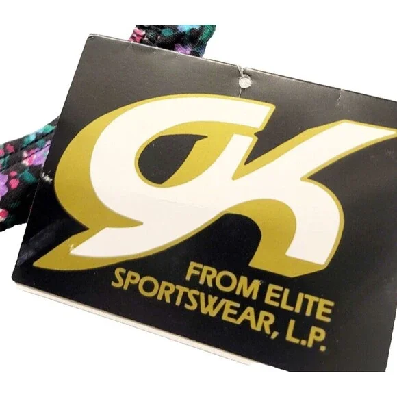 GK Elite VTG Field of Flowers Cotton Blend LS Leotard Bodysuit Purple AS Adult S - Picture 7 of 16